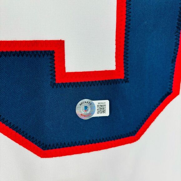 NWOT Mike Modano Autographed USA Hockey Jersey Blue White Mens Size XL Olympics - Picture 3 of 6